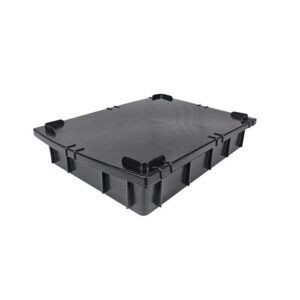 Caixa Plástica Fechada 7L – Com ou Sem Tampa, Preto ou Branco Empilhável, Resistente - Preto, Com Tampa