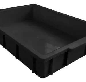 Caixa Plástica Fechada 7L – Com ou Sem Tampa, Preto ou Branco Empilhável, Resistente - Preto, Sem Tampa