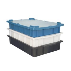 Caixa Plástica Fechada 7L – Com ou Sem Tampa, Preto ou Branco Empilhável, Resistente