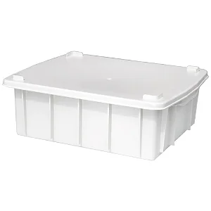 Caixa Plástica Fechada 15L – Com ou Sem Tampa, Preto ou Branco Empilhável, Resistente - Branco, Com Tampa
