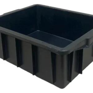 Caixa Plástica Fechada 15L – Com ou Sem Tampa, Preto ou Branco Empilhável, Resistente - Preto, Sem Tampa