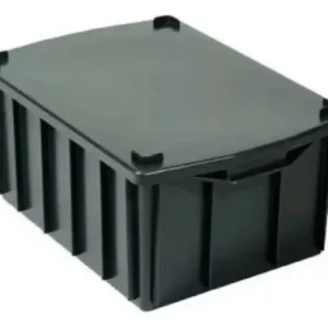 Caixa Plástica Fechada 15L – Com ou Sem Tampa, Preto ou Branco Empilhável, Resistente - Preto, Com Tampa