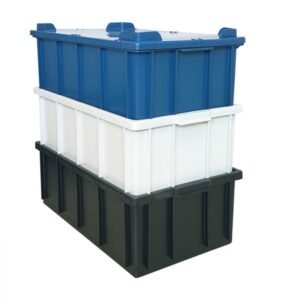 Caixa Plástica Fechada 26L – Com ou Sem Tampa, Preto ou Branco Empilhável, Resistente