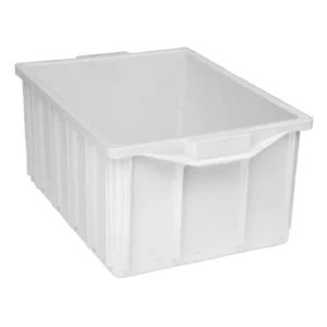 Caixa Plástica Fechada 26L – Com ou Sem Tampa, Preto ou Branco Empilhável, Resistente - Branco, Sem Tampa