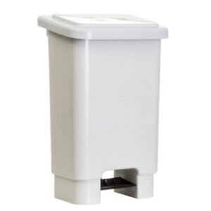 Lixeira Plástica Retangular com Pedal 50 L Branca – Praticidade, Higiene e Resistência!