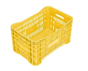 Caixa Vazada Hortifruti 45L – Resistente, Prática e Ideal para Transporte e Armazenamento! - Amarelo
