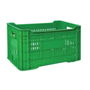 Caixa Vazada Hortifruti 45L – Resistente, Prática e Ideal para Transporte e Armazenamento! - Verde