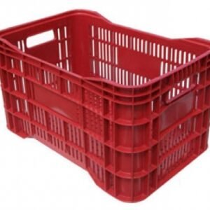 Caixa Vazada Hortifruti 45L – Resistente, Prática e Ideal para Transporte e Armazenamento! - Vermelho