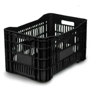 Caixa Vazada Hortifruti 45L – Resistente, Prática e Ideal para Transporte e Armazenamento! - Preto