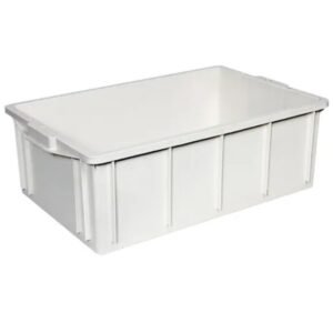 Caixa Plástica Fechada 36L – Com ou Sem Tampa, Preto ou Branco Empilhável, Resistente - Branco, Sem Tampa