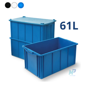 Caixa Plástica Fechada 61L – Com ou Sem Tampa, Preto ou Branco