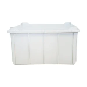 Caixa Plástica Fechada 130L – Com ou Sem Tampa, Preto ou Branco - Branco, Com Tampa