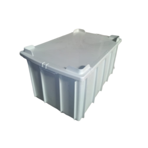 Caixa Plástica Fechada 61L – Com ou Sem Tampa, Preto ou Branco - Branco, Com Tampa