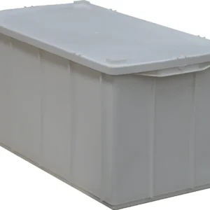 Caixa Plástica Fechada 70L – Com ou Sem Tampa, Preto ou Branco - Branco, Com Tampa