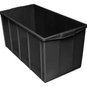 Caixa Plástica Fechada 70L – Com ou Sem Tampa, Preto ou Branco - Preto, Sem Tampa