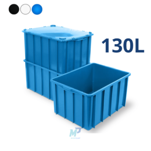 Caixa Plástica Fechada 130L – Com ou Sem Tampa, Preto ou Branco