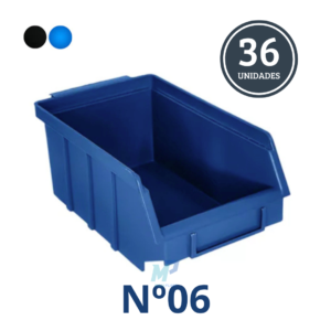 Gaveteiro Bin Nº06 – Pacote Fechado 36 Unidades, Azul ou Preto
