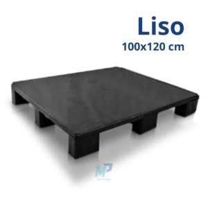 Pallet Plástico Smart Liso 100x120 cm - Preto