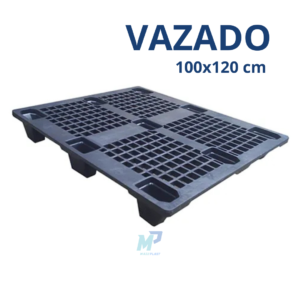 Pallet Plástico Smart Vazado 100x120 cm - Preto